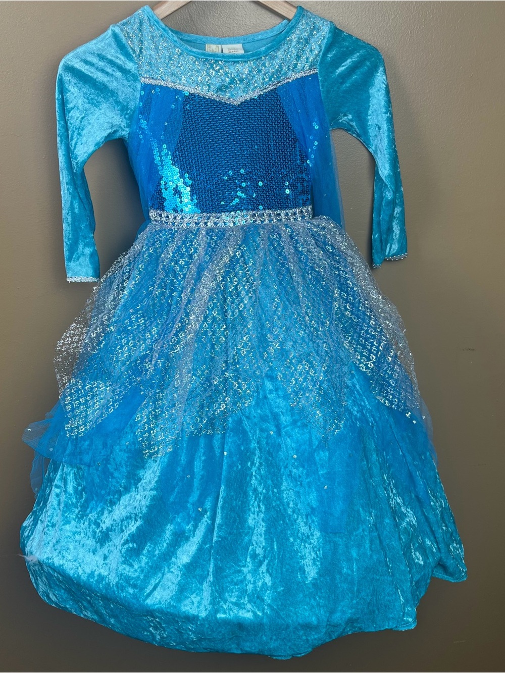 Elsa Frozen Princess Dress Costume with Hoop Skirt Size 4 Toddler Girl